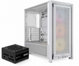 Corsair FRAME 4000D RS ARGB Midi-Tower Case – White & RM850e 80 Gold Fully Modular 850W PSU – Black Bundle