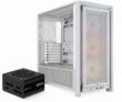 Corsair FRAME 4000D RS ARGB Midi-Tower Case – White & RM850e 80 Gold Fully Modular 850W PSU – Black Bundle