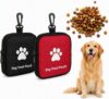 Cosiesnest 2Pcs Small Dog Treat Bag, Black & Red Puppy Training Treat Pouch with Carabiner and Zip Pocket Size HandsFree Pet Walking Treats Pouch for Dog Lead, Outdoor Walking and Travel Use