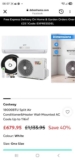 Costway 18000BTU Split Air Conditioner&Heater Wall-Mounted AC Cools Up to 116