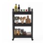 Costway 3-Tier Slim Rolling Storage Cart Bathroom Organizer w/Handles & Wheels