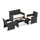Costway 4PCS Patio Rattan Conversation Set