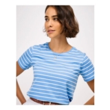 Cotton Breton Tee in Lilac, Blue and Pink Stripes