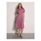 Cotton Broderie Shirt Midi Dress