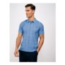 Cotton Foulard Print Polo Shirt in Blue