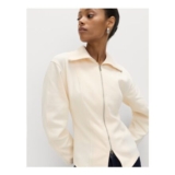 Cotton Rich Waisted Zip through Sweatshirt