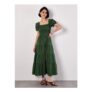 Cotton Tiered Milkmaid Midi Dress
