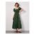 Cotton Tiered Milkmaid Midi Dress
