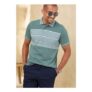 Cotton Traders Washed Jade Short Sleeve Stripe Jersey Polo Shirt