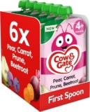 Cow & Gate Baby Food Pouch Pear Carrot Prune Beetroot, 6 Months, 6x100g