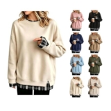 Cowl Neck Tops for Women Oversized Sweatshirts and Khaki Jackets
