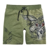 Coyote Swim Shorts Olive by Looney Tunes