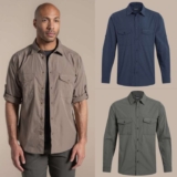 Craghoppers Mens Kiwi II Long Sleeved Shirt, roll up sleeves (4 colours) sizes S to 4XL – W/DFC code free delivery w/free sign up