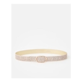 Cream & Brown Polka Dot Jeans Belt