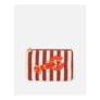 Cream & Brown Striped Beaded Lobster Zipped Pouch