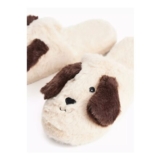 Cream Fluffy Dog Mule Slippers (FREE C&C)