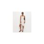 Cream Jersey Lace Trim Asymmetric Hem Cami Dress