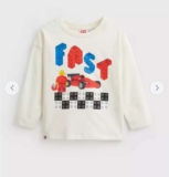 Cream Lego Racing Graphic Long Sleeve T-Shirt – Free C&C