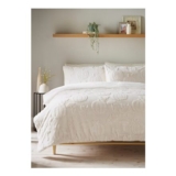 Cream Pumpkin & Leaf Embossed Faux Fur Duvet Set Single