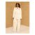 Cream Satin Wide Leg Trousers