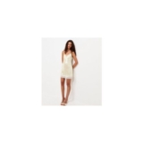 Cream Sequin Lace Trim Strappy Mini Dress