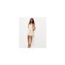 Cream Sequin Lace Trim Strappy Mini Dress