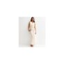 Cream Sparkly Satin Cowl Neck Maxi Dress
