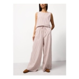 Cream Stripe Print Wide Leg Co-Ord