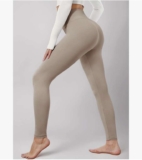Creamlush High Waisted Leggings for Women, Buttery-Soft Comfort, Flexible Stretch, Gentle Tummy Support, Khaki L-XL – Sold by UV Frank / FBA