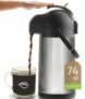 Cresimo 2.2L Airpot Thermal Carafe, Keeps Beverages Hot for 12 Hrs & Cold for 36 Hrs Stainless Steel Dispenser, Easy One-Handed Dispensing for Office, Home, Party, Easy to Clean Hot