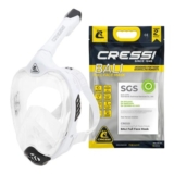 Cressi Bali Full-Face Snorkel Mask, Panoramic, White/Black, L-XL