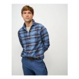Crew Clothing Oldham Cotton Check Shirt in Blue & Yellow