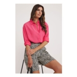 Crinkle Long Line Shirt