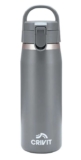 Crivit Grey/Green/Black 1Ltr Stainless Steel water Bottle – Lidl Plus Price