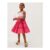Crochet Flower Tiered Dress Pink