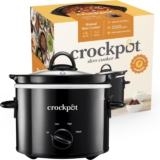 Crock-Pot Slow Cooker Removable Easy-Clean Ceramic Bowl 1.8 L Small Slow Cooker (Serves 1-2 People) Energy Efficient Black CSC080