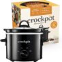 Crock-Pot Slow Cooker Removable Easy-Clean Ceramic Bowl 1.8 L Small Slow Cooker (Serves 1-2 People) Energy Efficient Black CSC080