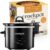Crock-Pot Slow Cooker Removable Easy-Clean Ceramic Bowl 1.8 L Small Slow Cooker (Serves 1-2 People) Energy Efficient Black CSC080