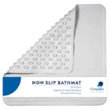 Croydex Rubagrip Square Shower Mat – Secure Grip Suction Cups for a Non Slip Shower Mat with Anti Mould and Anti-Bacterial Additive 53x53cm