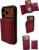 Cruelty Free Leather Case Compatible with iPhone 17 Pro 6.3 2025 iPhone Case Premium PU Leather Magnetic Card Slots wallet case (CM-17PR) Red