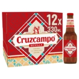 Cruzcampo Spanish Lager, Premium Andalusian Beer, 4.4% ABV, 12 x 330ml, Authentic Crisp Taste from Seville
