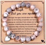 Crystal Beaded Bracelets for Women Natural Healing Gemstone Stone Bracelet 4/6/8mm Beads for Women Men Birthday Christmas Valentines Ladies Jewellery Gifts