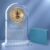 Crystal Desk Clock 50th Anniversary Wedding Gift, Anniversary Quartz Clock, Desk Table Clock, 50 Years of Marriage, Golden Wedding for Couple, Parents, Grandparents.