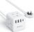 Cube Extension Lead with 4 USB Slots, Kemelo 4 Way (13A/3250W) Multi Plug Extension Cable with Child Safety UK Desktop Power Extension Socket,1.5M Extension Cords for Home Dorm Office Travel