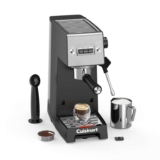 Cuisinart Slim Espresso Machine Espresso, Americano, Cold Brew Integrated milk frother for Lattes and Cappuccino 15-Bar Pressure