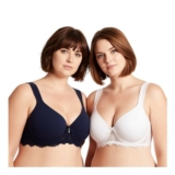 Curve Muse Lightly Padded Underwire Bra 2-Pack Black/Cream 34C
