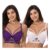 Curve Muse Padded Underwire Longline Bra 2-Pack Purple/Nude 44DD