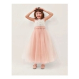 Cynthia Corded Lace Party Dress Pink