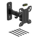 D-Line TV Wall Bracket for 13-27 Inch TVs, Tilt, Turn and Extend Monitor Wall Bracket with Spirit Level, Tilting Monitor Mount