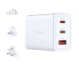D-Link DCP-651 65W GaN Fast Charger 2 x USB-C & 1 x USB-A, Interchangeable Plugs, PD 3.0 & QC 4.0, Multi-Device Charging Block